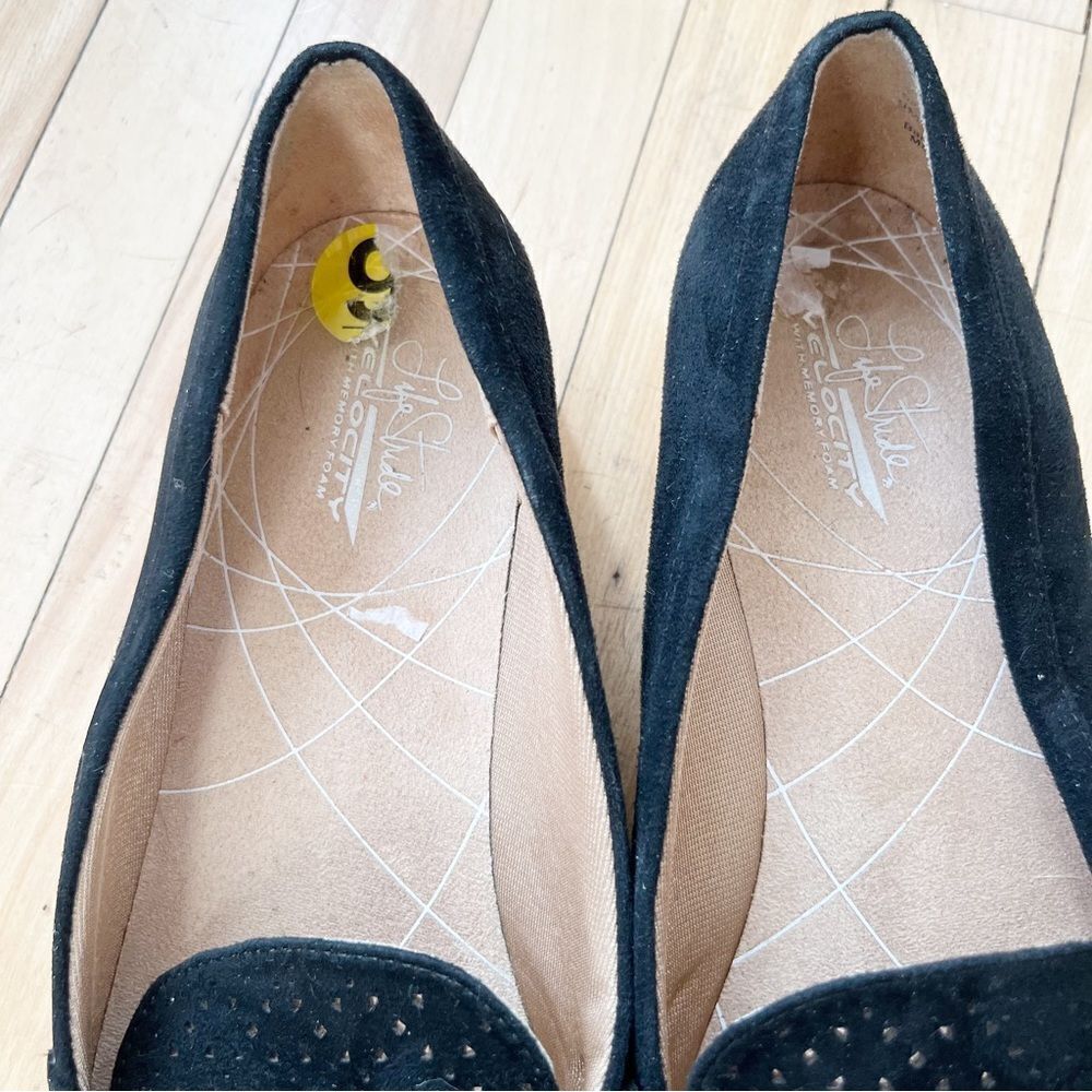 LifeStride Velocity ZaZa Black Suede Slip On‎ Loafer Shoes - Picture 8 of 12